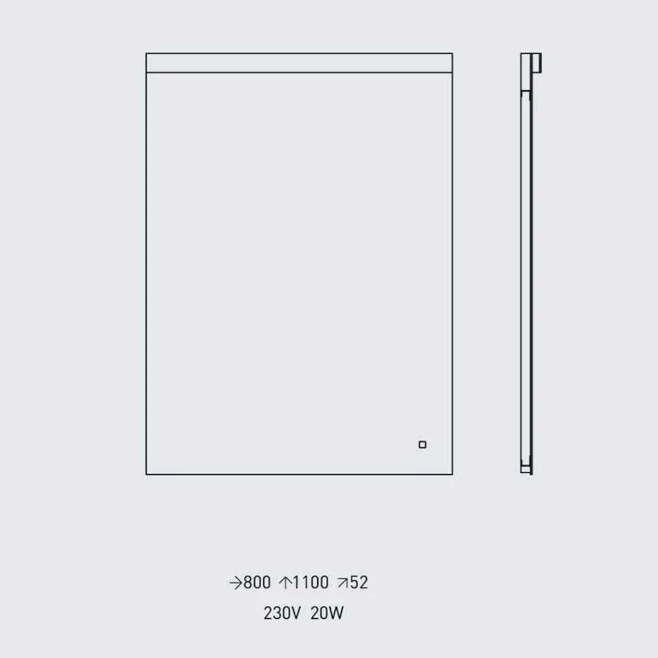 Wall Mirror with Integrated Light in Stainless Steel Made in Italy - Tuccio Viadurini