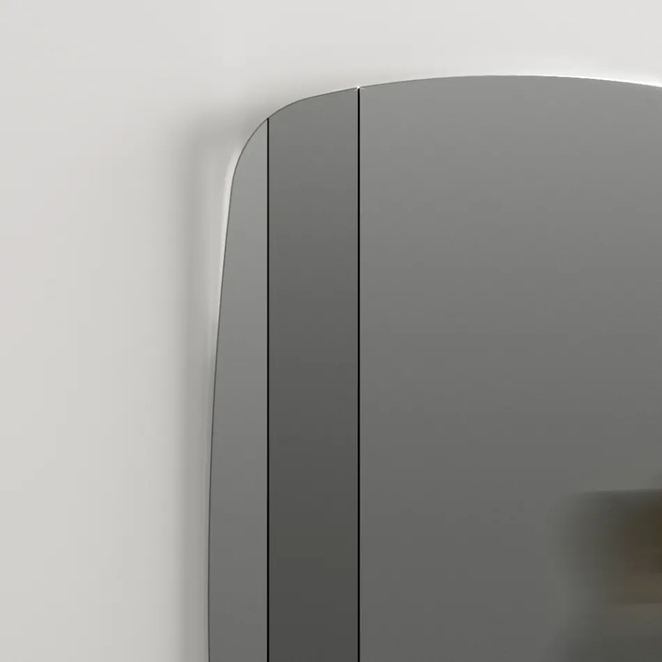 Wall Mirror with Structure in Black Painted Wood Made in Italy - Arya Viadurini