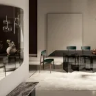 Wall Mirror with Structure in Black Painted Wood Made in Italy - Arya Viadurini