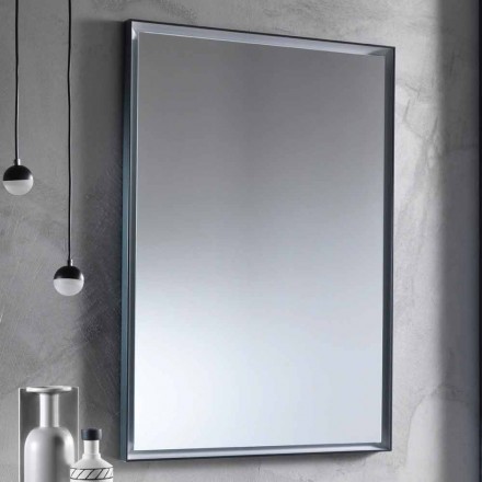 Wall Mirror with Aluminium Frame and LED Light Made in Italy - Chik Viadurini