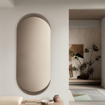 Ecla Wall Mirror with Elongated Shape and Rounded Corners Made in Italy Viadurini