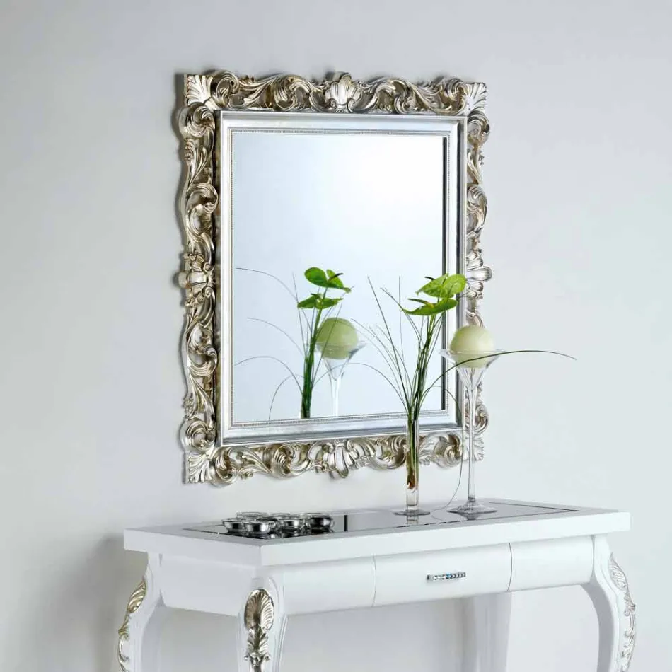 Design wall mirror with Marsy decorated frame, 98x98 cm Viadurini