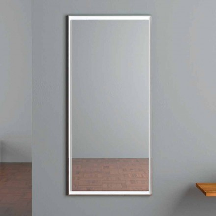 LED Illuminated Wall Mirror with Touch Switch Made in Italy - Ammar Viadurini