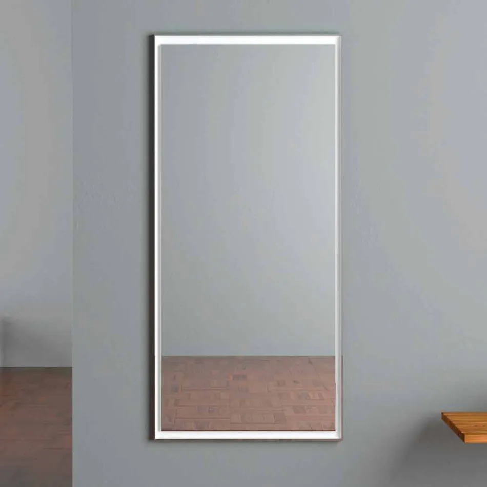 LED Illuminated Wall Mirror with Touch Switch Made in Italy - Ammar Viadurini