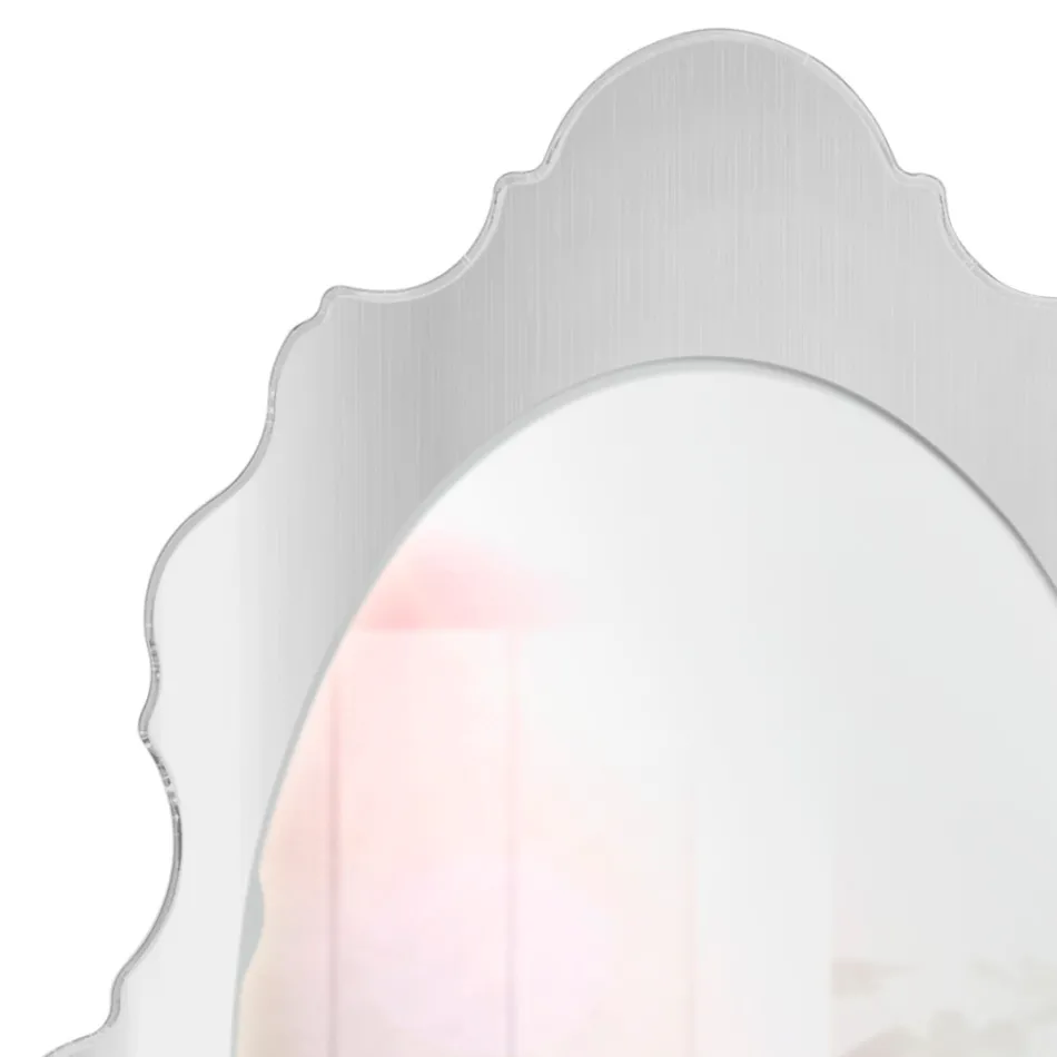 Ariele Plexiglass Wall Mirror with Gold or Silver Frame Made in Italy Viadurini