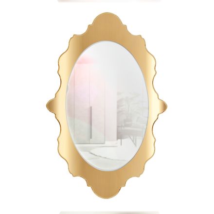 Plexiglass Wall Mirror with Gold or Silver Frame, Made in Italy - Ariele Viadurini