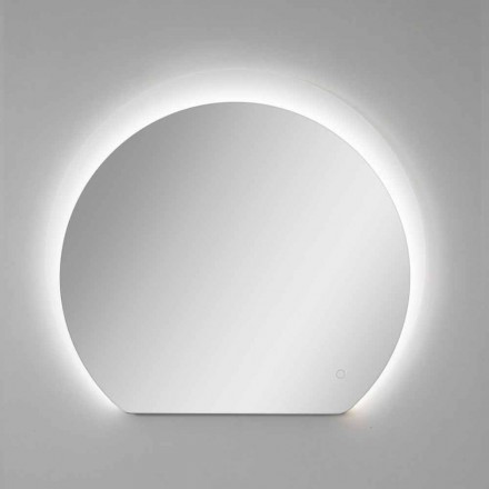 Modern Wall Mirror with Sandblasted Detail and LED Made in Italy - Rialto Viadurini