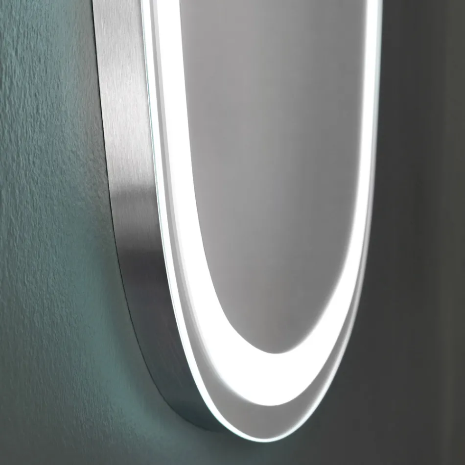 Wall Mirror for Bathroom with Integrated 4000K LED Made in Italy - Scrullo Viadurini