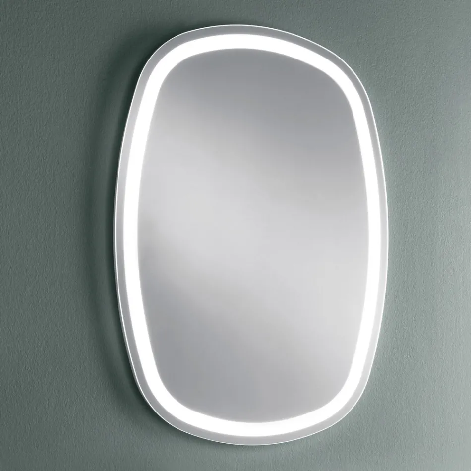 Wall Mirror for Bathroom with Integrated 4000K LED Made in Italy - Scrullo Viadurini