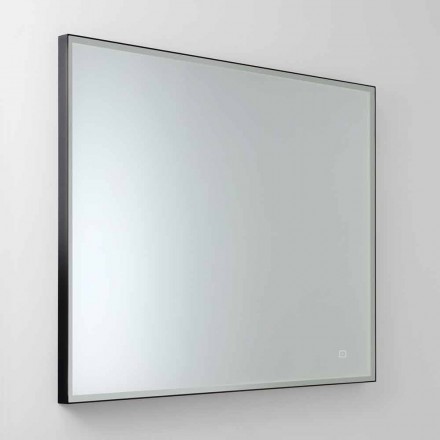 Square Wall Mirror with Frosted Glass Frame Made in Italy - Mirro Viadurini