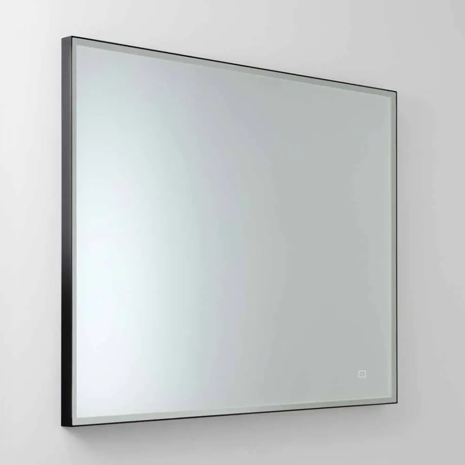 Square Wall Mirror with Frosted Glass Frame Made in Italy - Mirro Viadurini