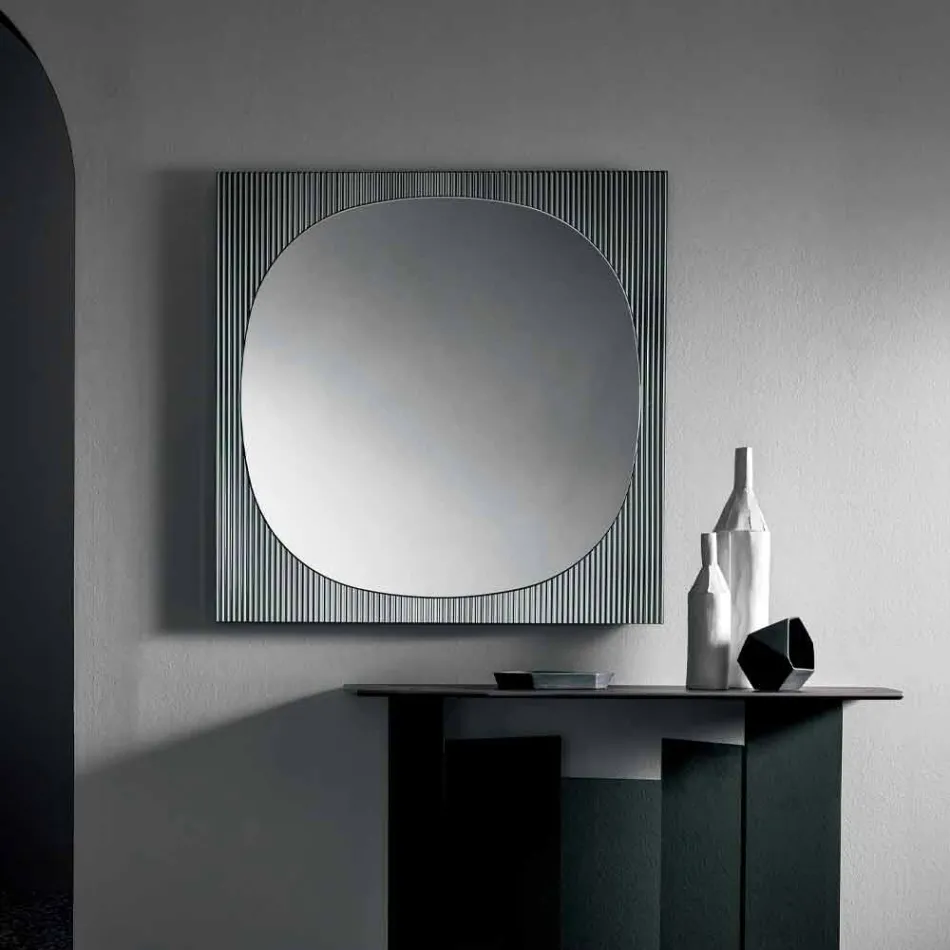 Smoked Colour Modern Square Wall Mirror Made in Italy - Bandolero Viadurini