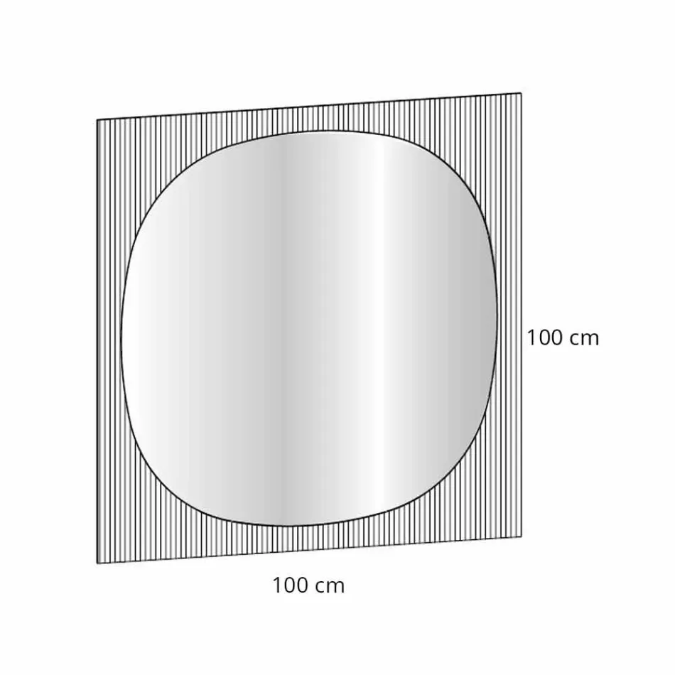 Smoked Colour Modern Square Wall Mirror Made in Italy - Bandolero Viadurini