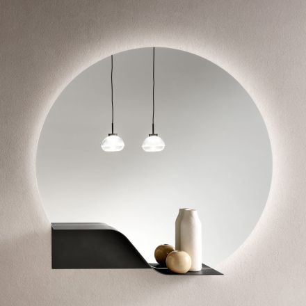 LED Backlit Wall Mirror with ABS Frame, Made in Italy - Dafira Viadurini