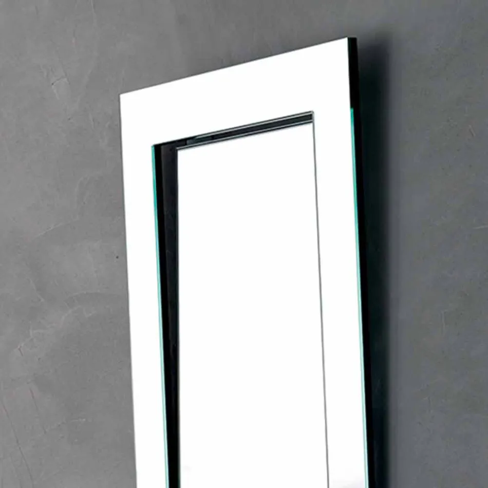 Rectangular Wall Mirror with Inclined Frame Made in Italy - Salamina Viadurini