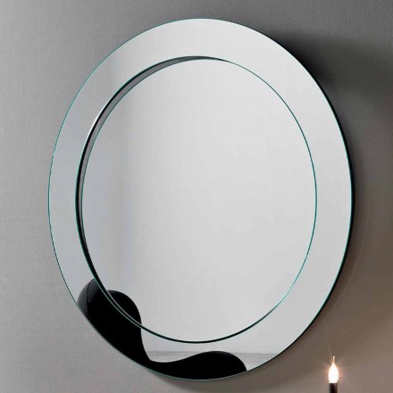 Round Wall Mirror with Inclined Frame Made in Italy - Salamina Viadurini