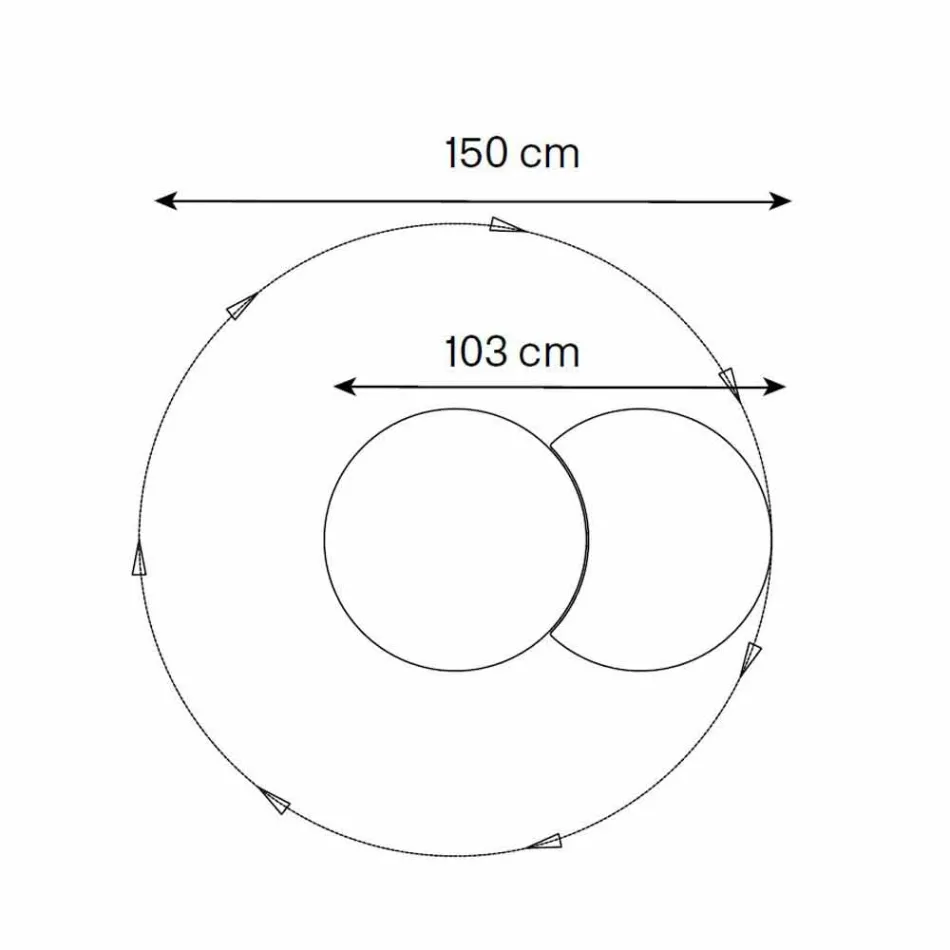 Round Wall Mirror with Satellite that Rotates 360 ° Made in Italy - Shaki Viadurini