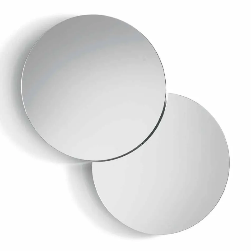 Round Wall Mirror with Satellite that Rotates 360 ° Made in Italy - Shaki Viadurini