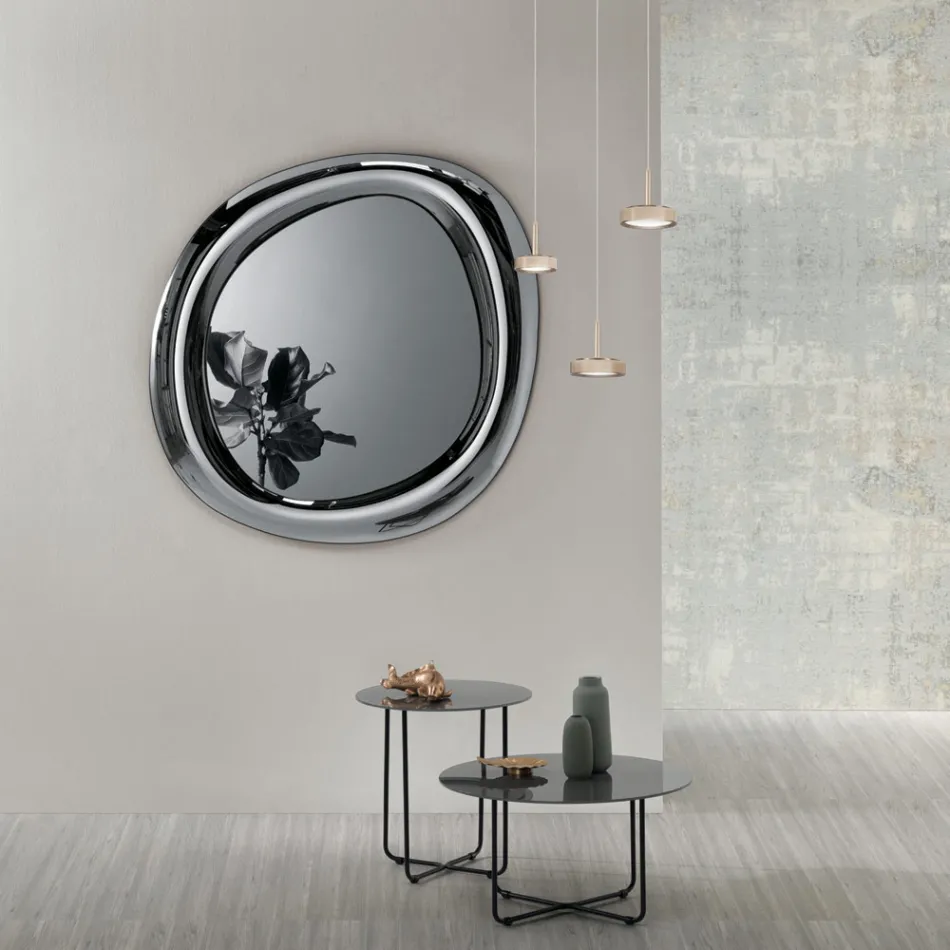 Shaped Wall Mirror with Curved Frame Made in Italy - Babila Viadurini