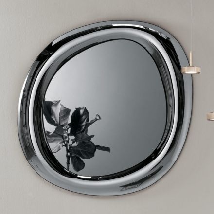 Shaped Wall Mirror with Curved Frame Made in Italy - Babila Viadurini