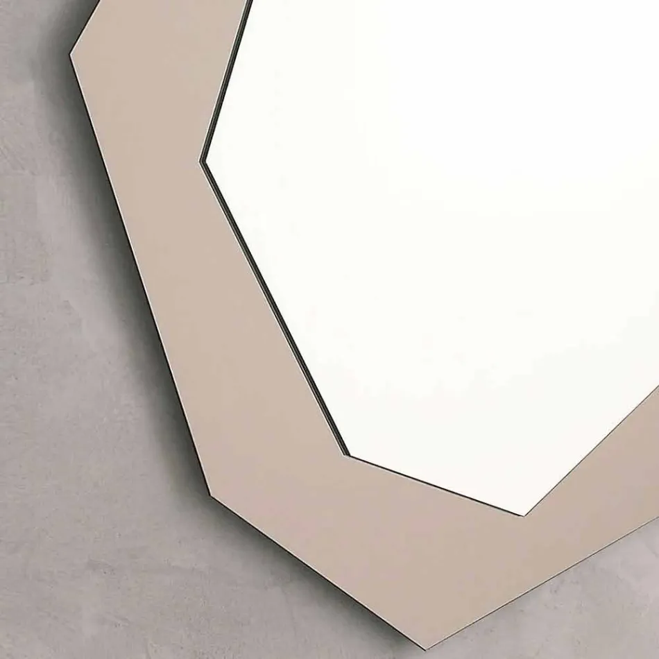 Shaped Wall Mirror with Glass Frame Made in Italy - Chlorine Viadurini