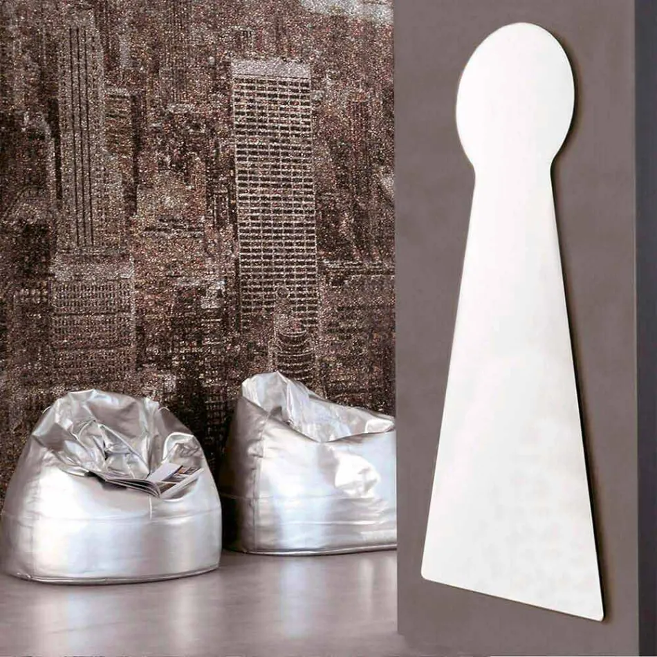 Shaped Wall Mirror with Melamine Panel Made in Italy - Bromo Viadurini
