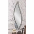 Wall mirror shaped modern dove grey lacquered made Italy Sagama Viadurini