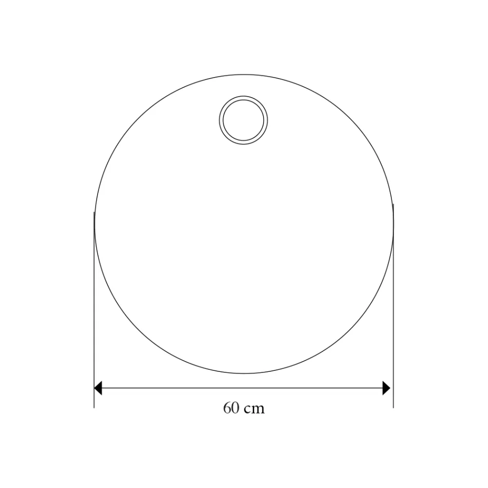 Round Wall Mirror with Colored Teak Ring Made in Italy - Odile Viadurini