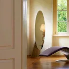 Design Floor Mirror in Ash Wood and Metal Made in Italy - Cuspide Viadurini