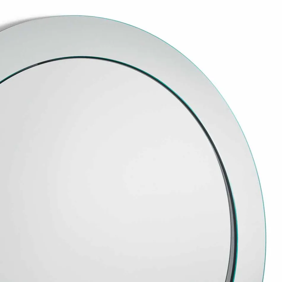 Modern Round Floor Mirror with Inclined Frame Made in Italy - Salamina Viadurini