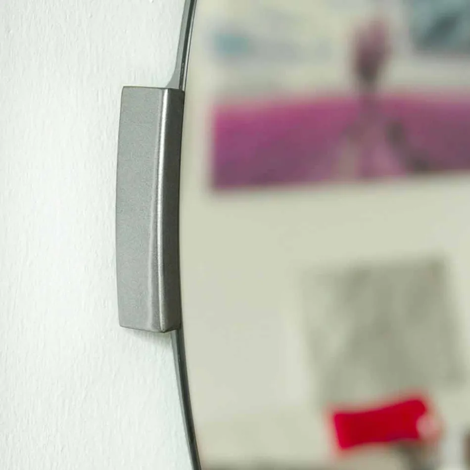 Modern Round Design Cantilever Wall Mirror with Frame - Odosso Viadurini