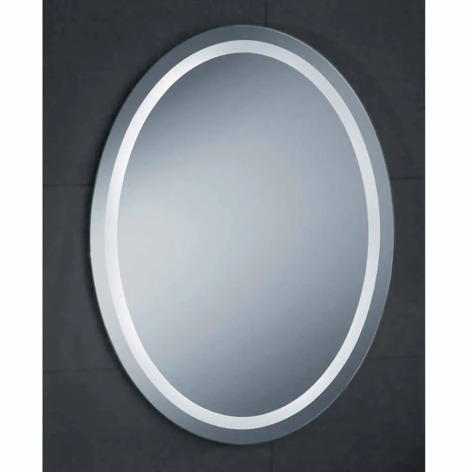 Contemporary design mirror with Pura LED lighting Viadurini