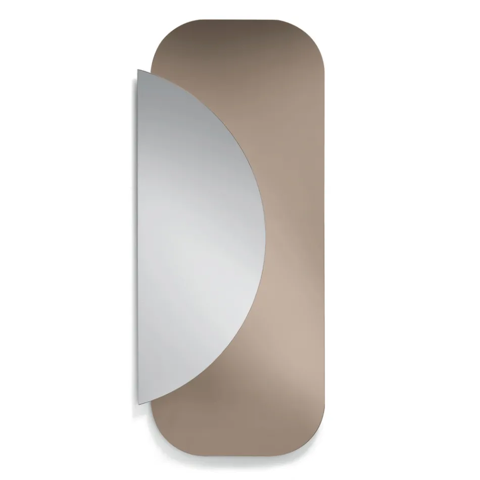 Mirror Made of 2 Overlapping Shaped Sheets Made in Italy - Adelaide Viadurini