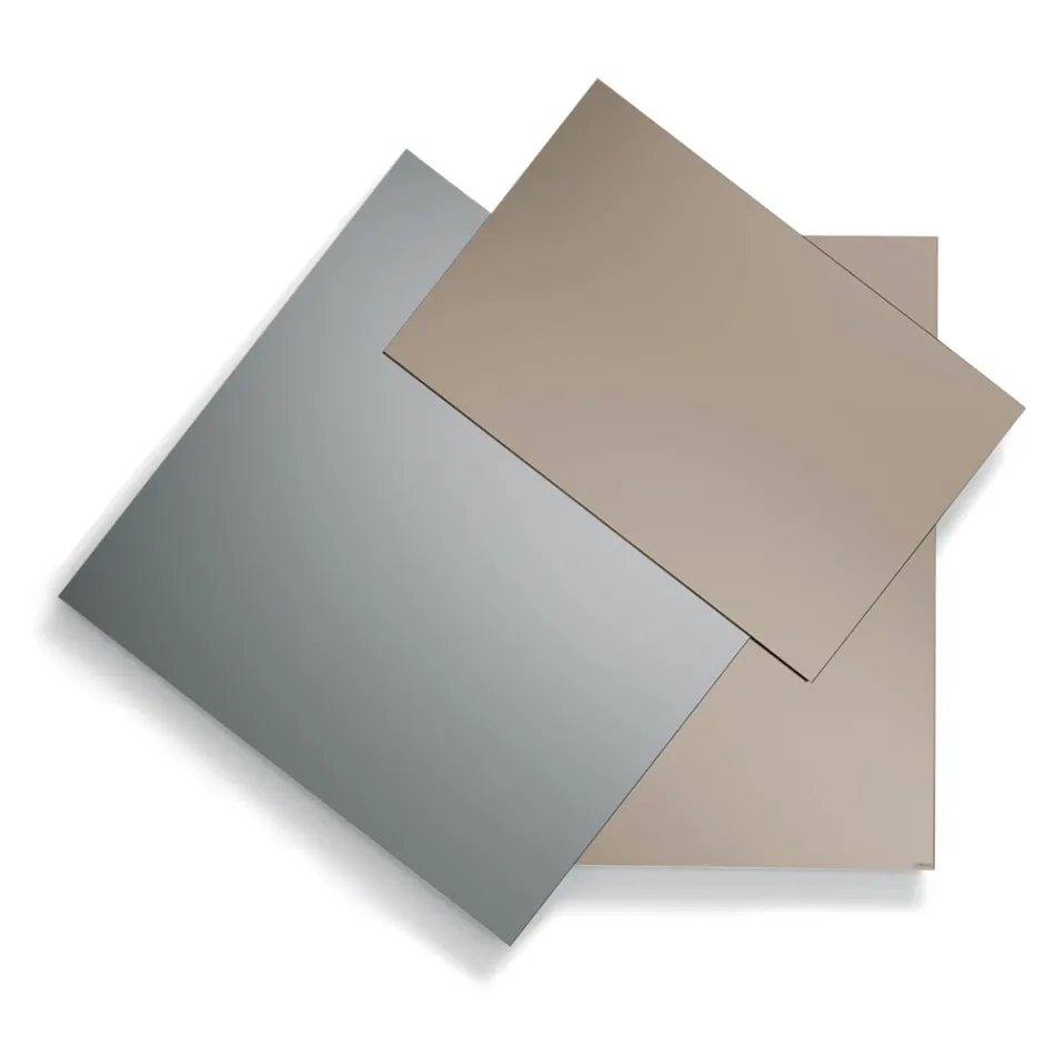 Mirror Made of 3 Overlapping Plates, 2 Bronze and 1 Smoked - Armida Viadurini