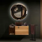 Curved Glass Mirror with Backlit LED Lights - Excelsior Viadurini