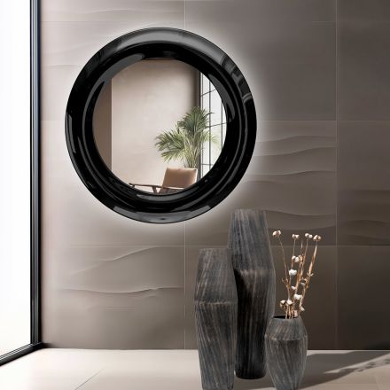 Curved Glass Mirror with Backlit LED Lights - Excelsior Viadurini