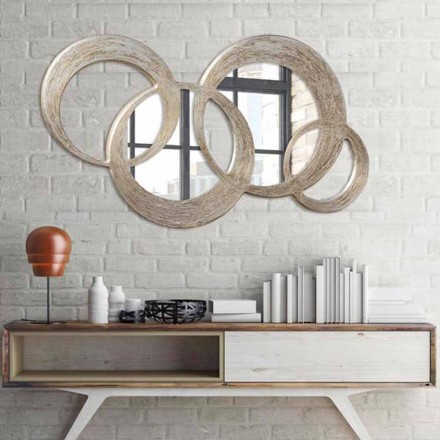 Mirror in MDF silver leaf finish machining of material Ball Viadurini