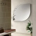 Glass Mirror with Engravings in Two Sizes and Colors Made in Italy - Vela Viadurini