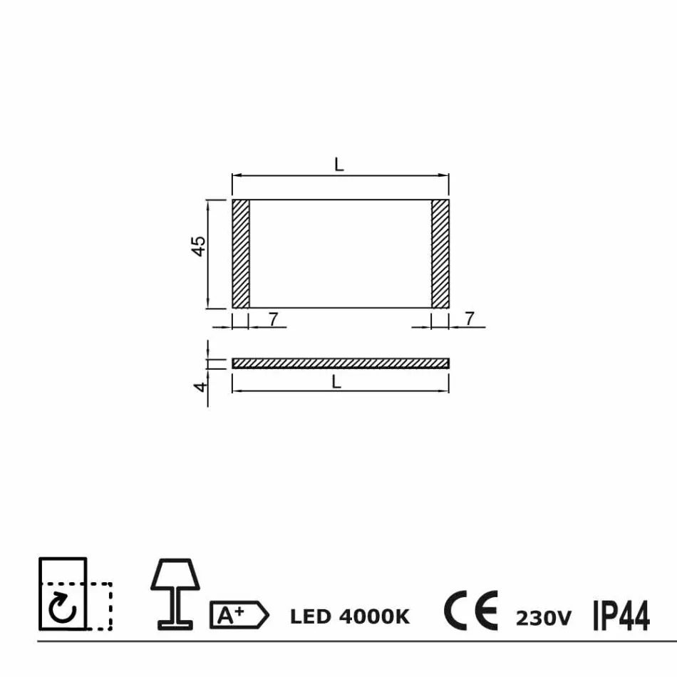 Design LED light Mirror with satin glass edges Sam Viadurini