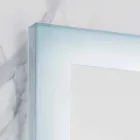 Contemporary mirror with satin glass edges, LED illumination, Ady Viadurini