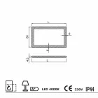 Contemporary mirror with satin glass edges, LED illumination, Ady Viadurini