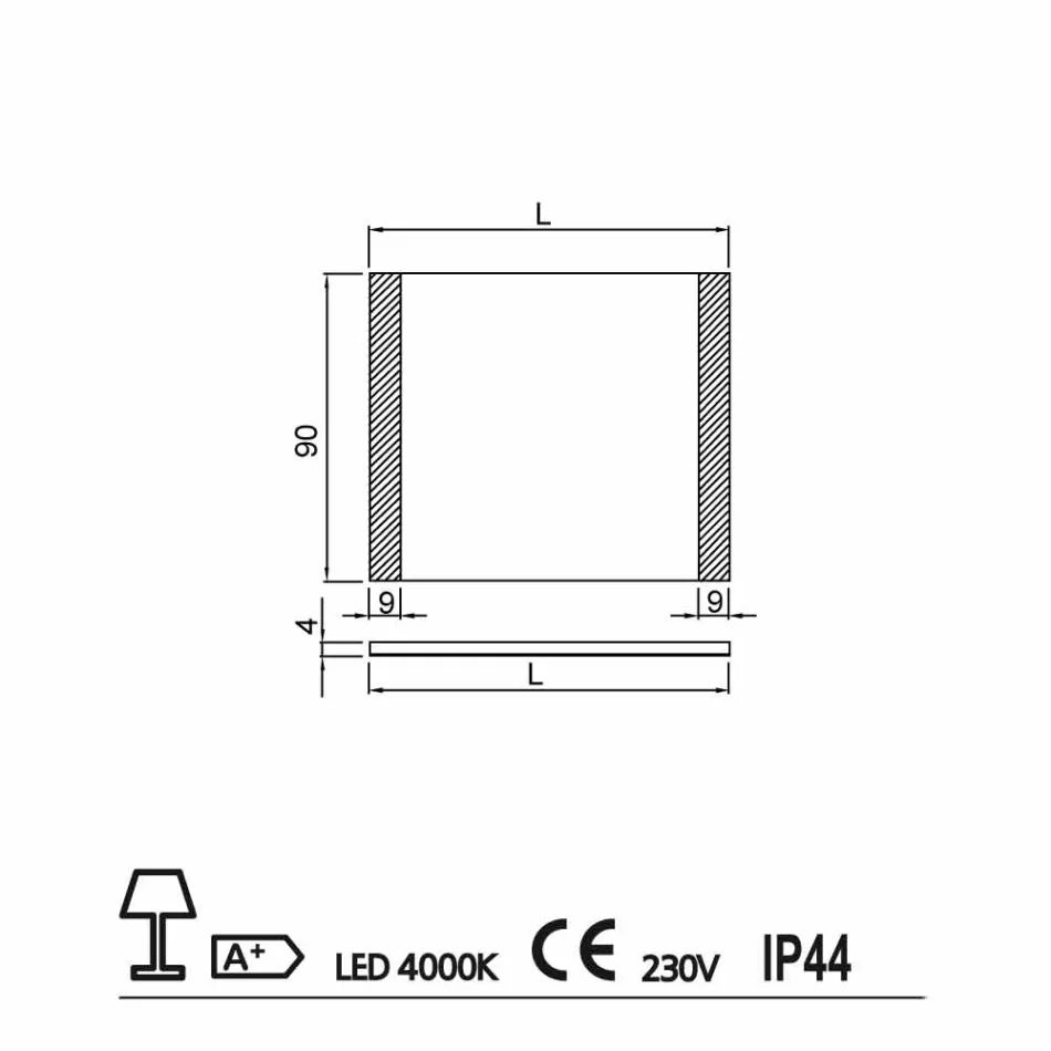 Contemporary bathroom mirror with LED lights, L1200xh.900 mm, Agata Viadurini