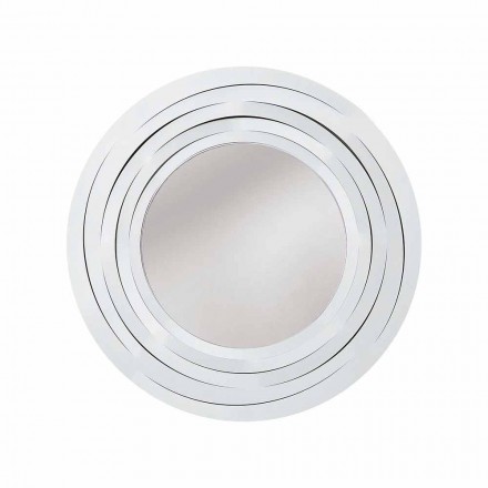 Modern Circular Wall Mirror in Colored Iron Made in Italy - Oregano Viadurini