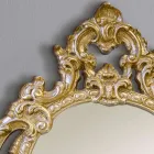 Classic Oval Mirror in Gold and Silver Leaf Wood Made in Italy - Vanessa Viadurini