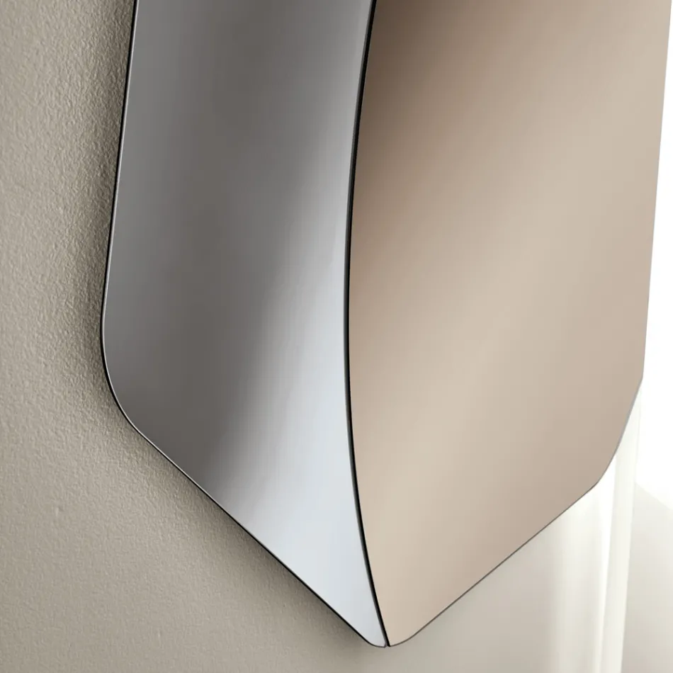 Irregular Polygonal Mirror with Beveled Corners Made in Italy - Calyra Viadurini