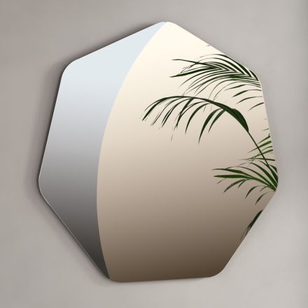 Irregular Polygonal Mirror with Beveled Corners Made in Italy - Calyra Viadurini