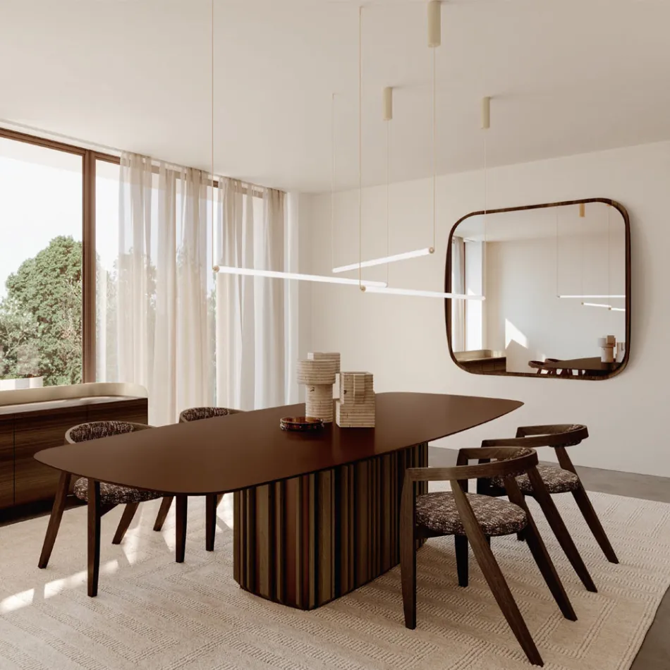Square Mirror with Wooden Frame, Made in Italy - Vespera Viadurini