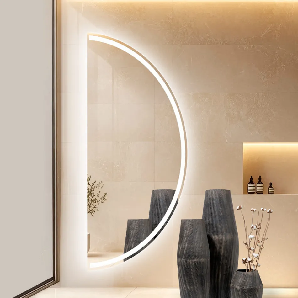 Backlit Mirror with Continuous LED Stripe - Excelsior Viadurini
