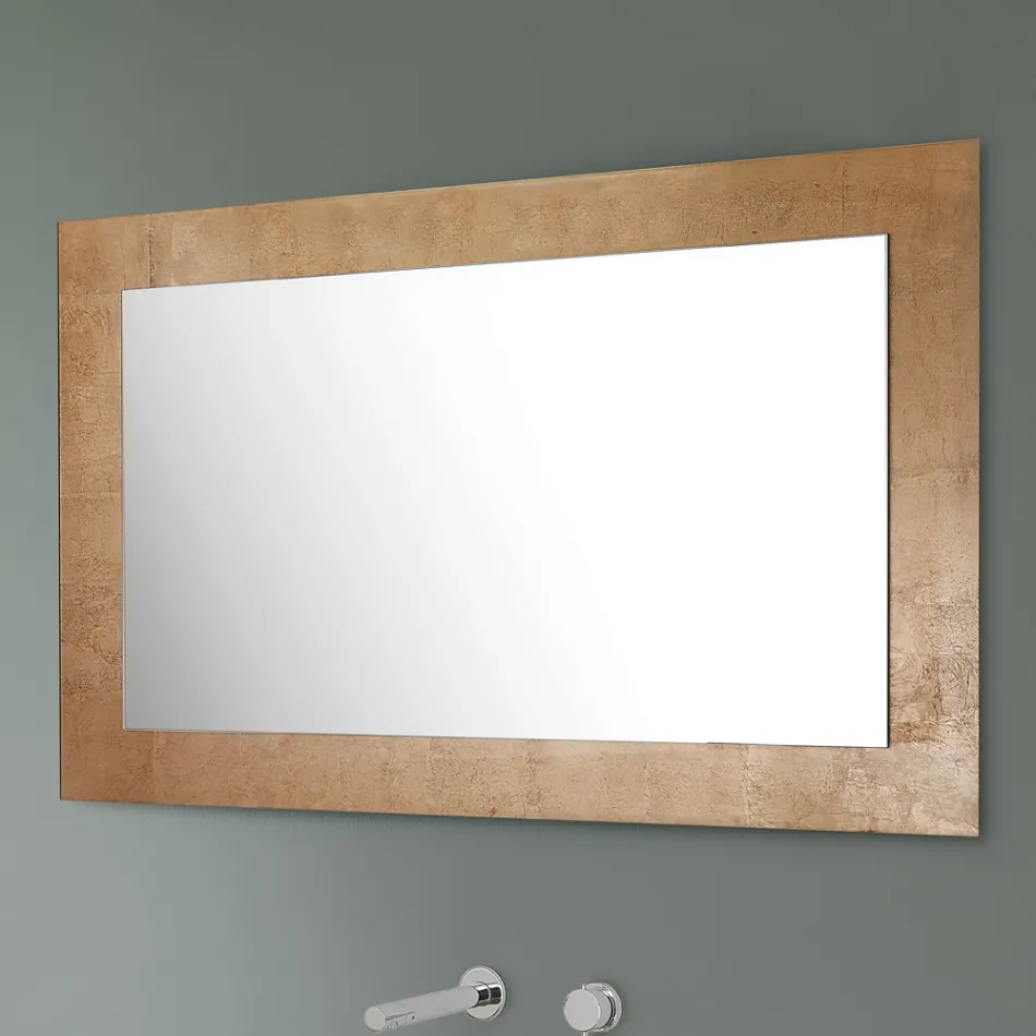 Rectangular Wall Mirror with Silver, Gold or Copper Glass Frame - Stileo Viadurini