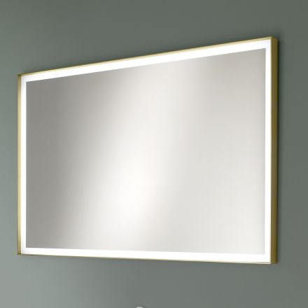 Rectangular Wall Mirror Metal Frame Various Colours and Led Light - Renga Viadurini